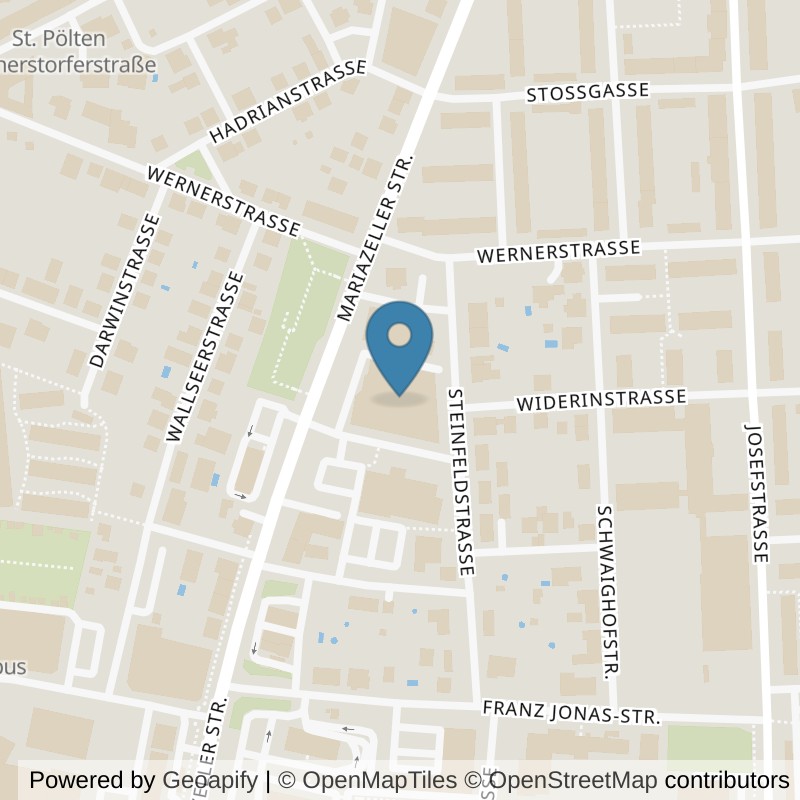 Map: location of FITINN St. Pölten, Mariazellerstrasse in St. Pölten