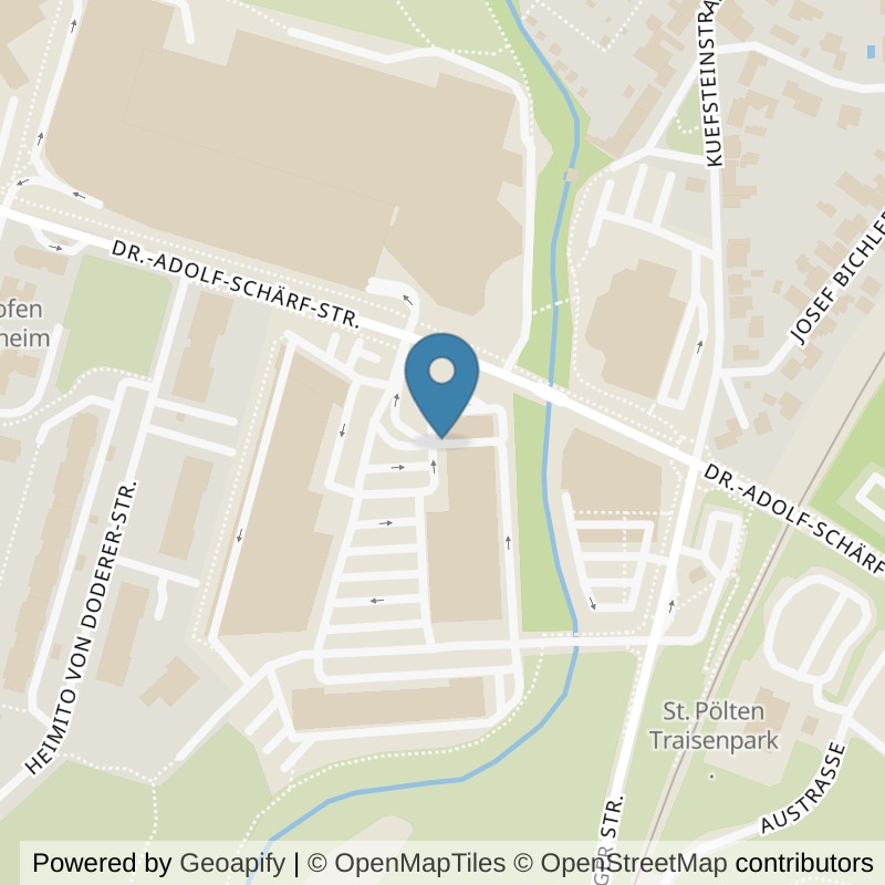 Map: location of FITINN St. Pölten, Traisencenter in St. Pölten