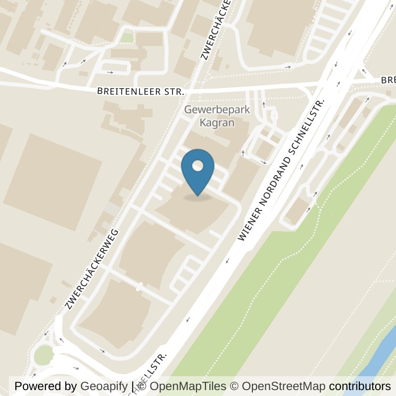 Map: location of FITINN Wien 22, Gewerbepark Stadlau in Wien