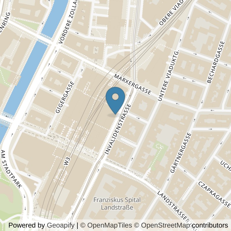 Map: location of FITINN Wien 3, Wien-Mitte in Wien