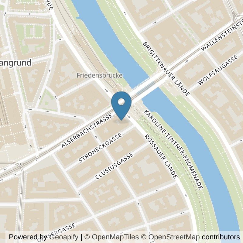 Map: location of FITINN Wien 9, Friedensbrücke in Wien