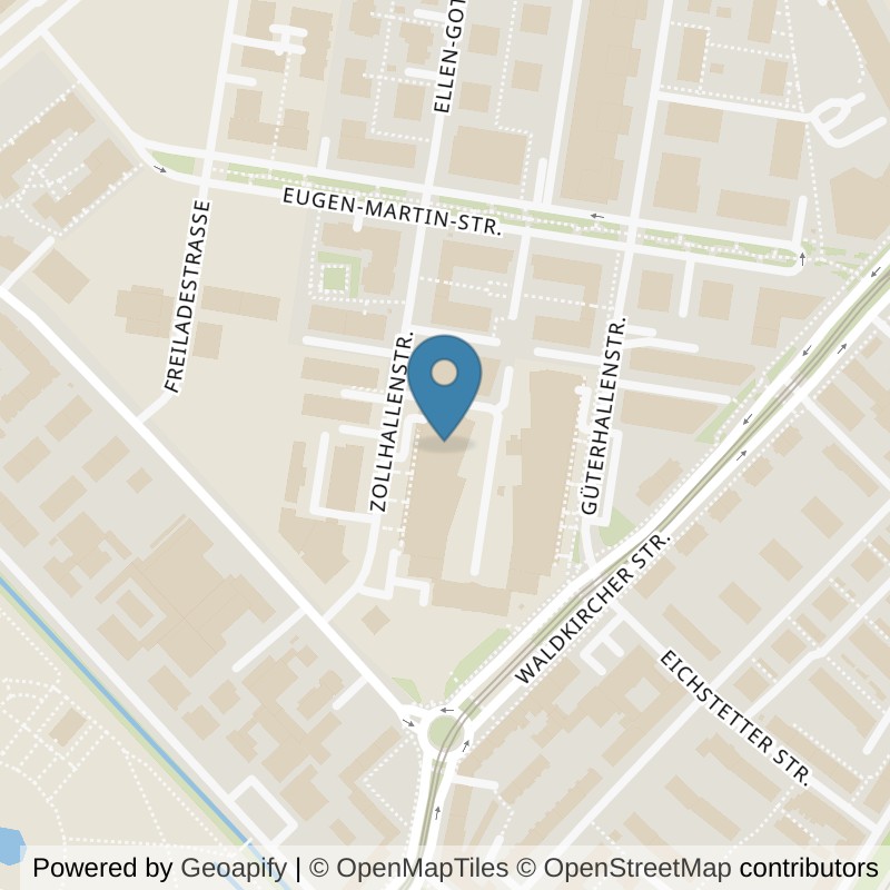 Map: location of Fitness-Loft Güterbahnhof in Freiburg