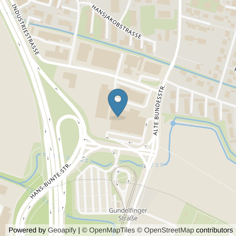 Map: location of Fitness-Loft Gundelfingen Süd in Gundelfingen-Nord
