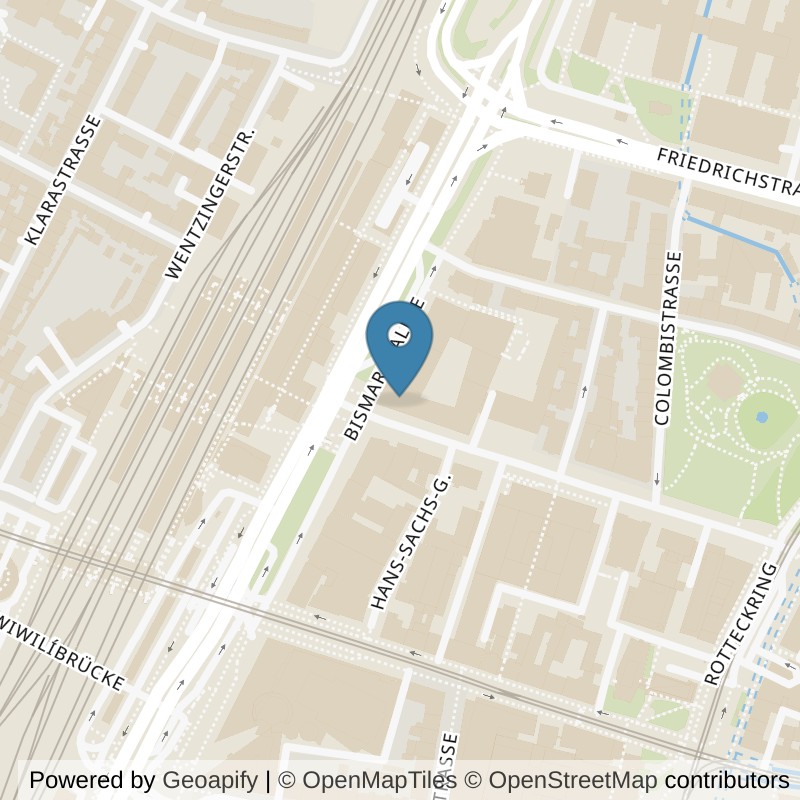 Map: location of Fitness-Loft Hauptbahnhof in Freiburg