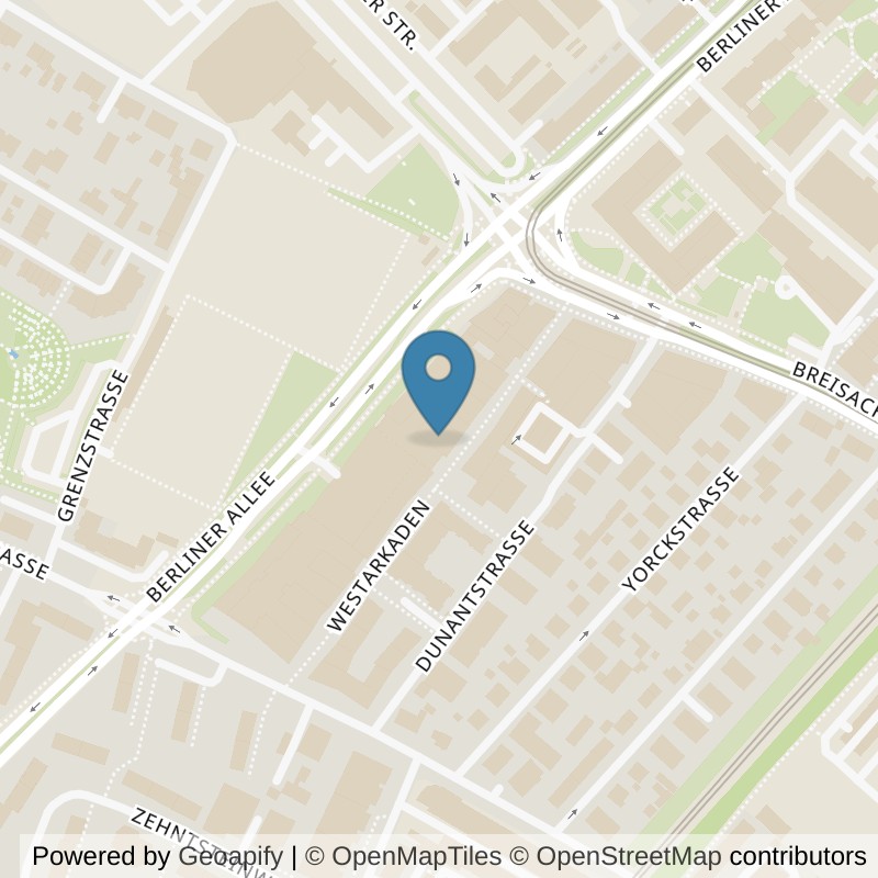 Map: location of Fitness-Loft West in Freiburg
