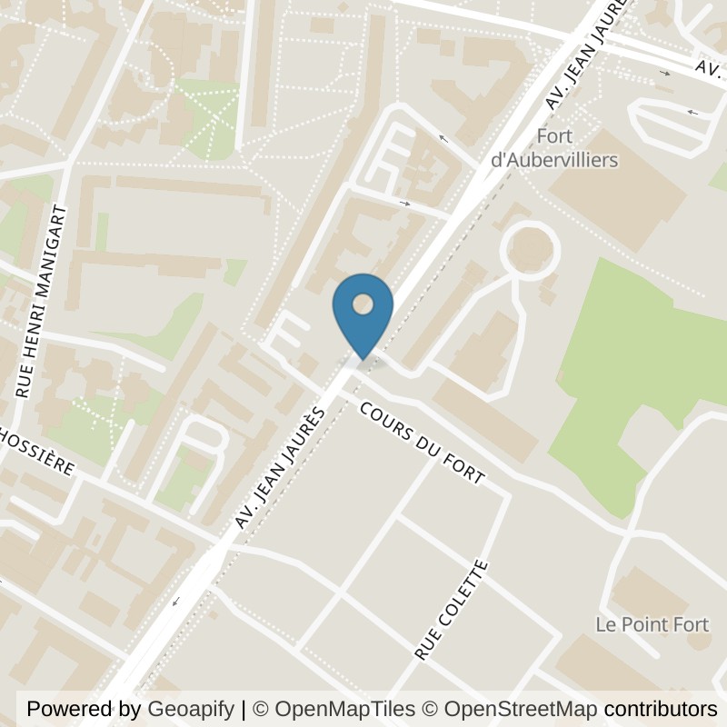 Map: location of Fitness Park Aubervilliers in Aubervilliers