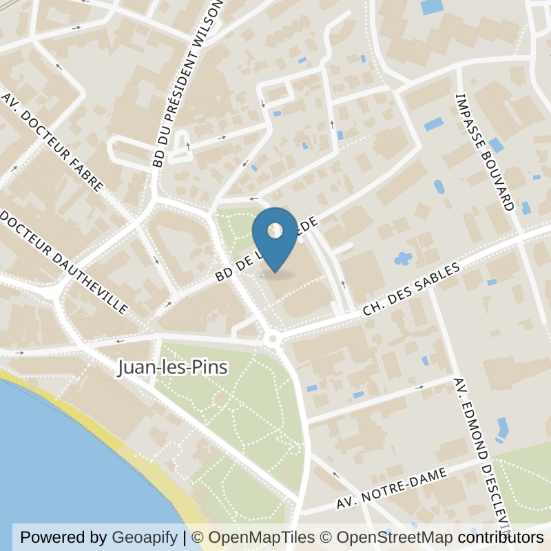 Map: location of Fitness Park Antibes - Palais des Congrès in Juan les Pins Alpes-Maritimes