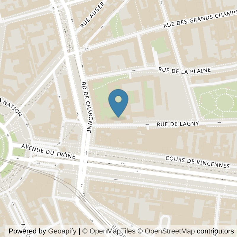 Map: location of Fitness Park Paris - Nation in Paris