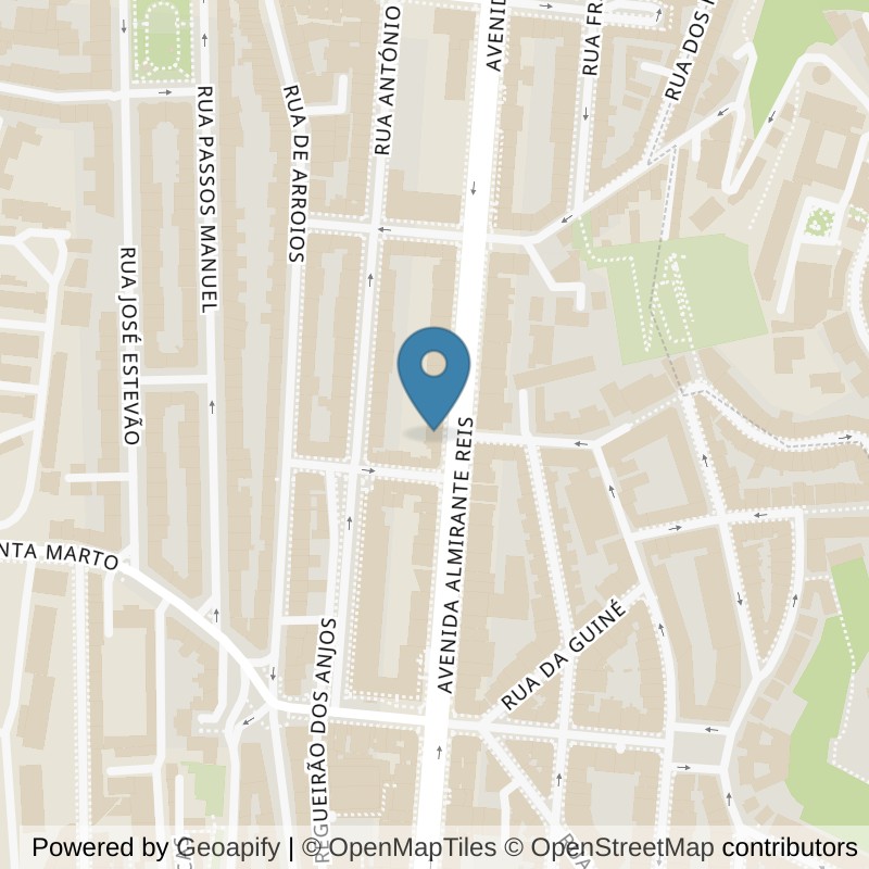 Map: location of Fitness UP Lx - Almirante Reis in Lisboa