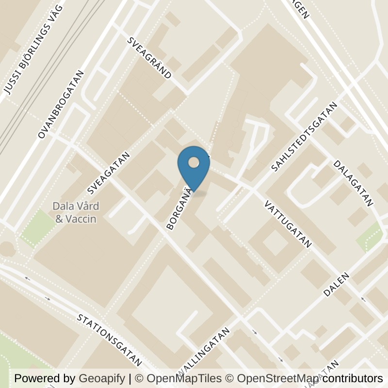 Map: location of Fitness24Seven Borlänge Centrum in Borlänge