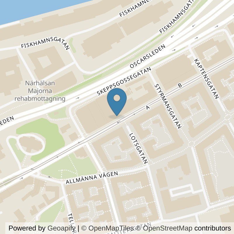 Map: location of Fitness24Seven Göteborg Majorna in Göteborg