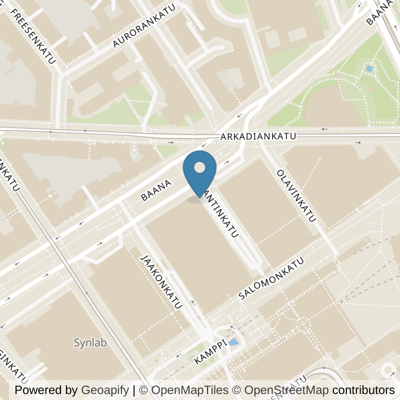 Map: location of Fitness24Seven Helsinki Kamppi in Helsingfors
