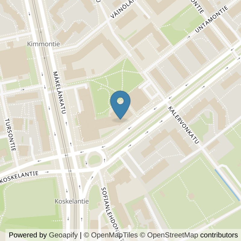 Map: location of Fitness24Seven Helsinki Käpylä in Helsingfors