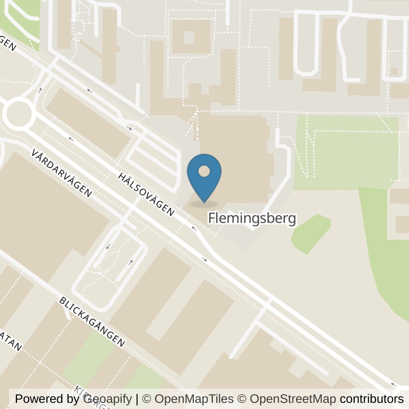 Map: location of Fitness24Seven Huddinge Flemingsberg in Huddinge