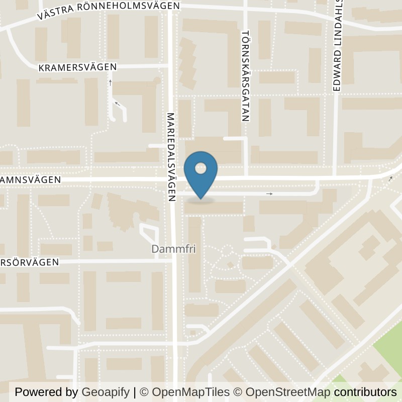 Map: location of Fitness24Seven Malmö Dammfri in Malmö