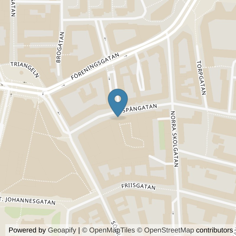 Map: location of Fitness24Seven Malmö Spångatan in Malmö