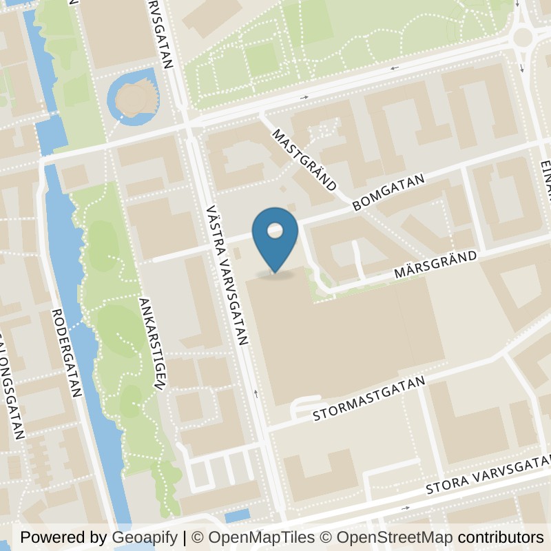 Map: location of Fitness24Seven Malmö Västra Hamnen in Malmö