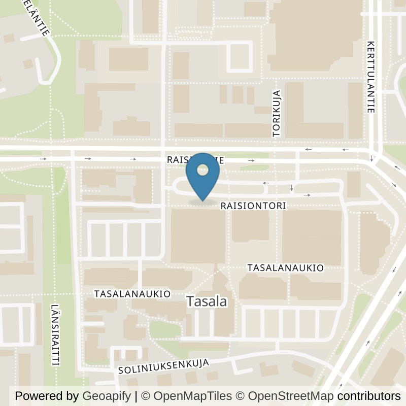 Map: location of Fitness24Seven Raisio Raisiontori in Raisio