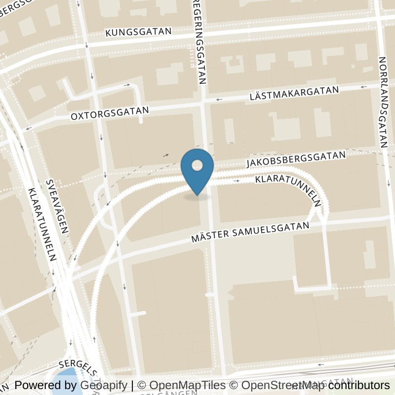 Map: location of Fitness24Seven Stockholm Regeringsgatan Group in Stockholm