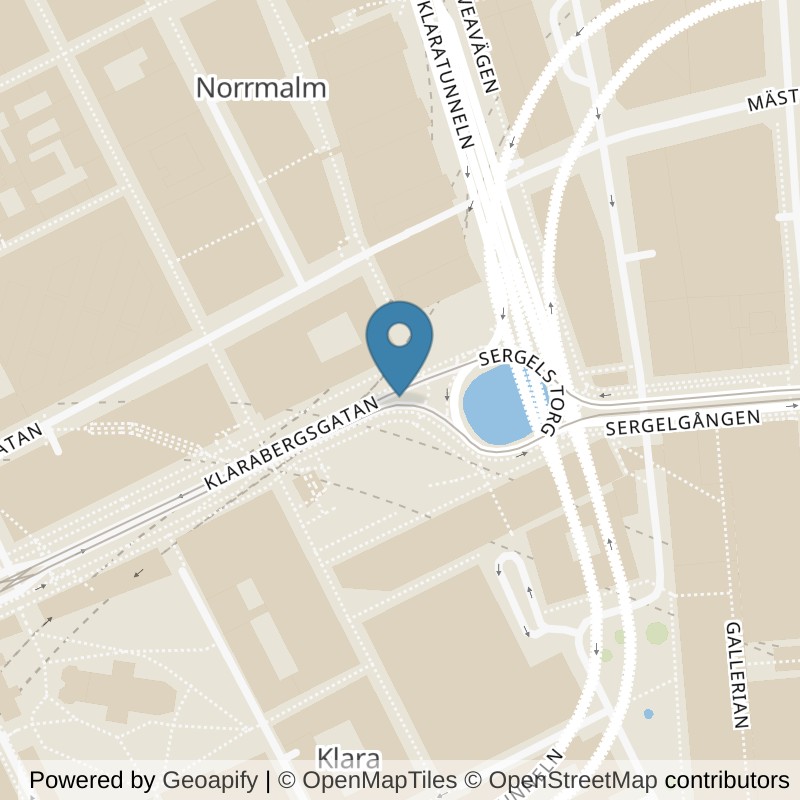 Map: location of Fitness24Seven Stockholm Sergels Torg in Stockholm