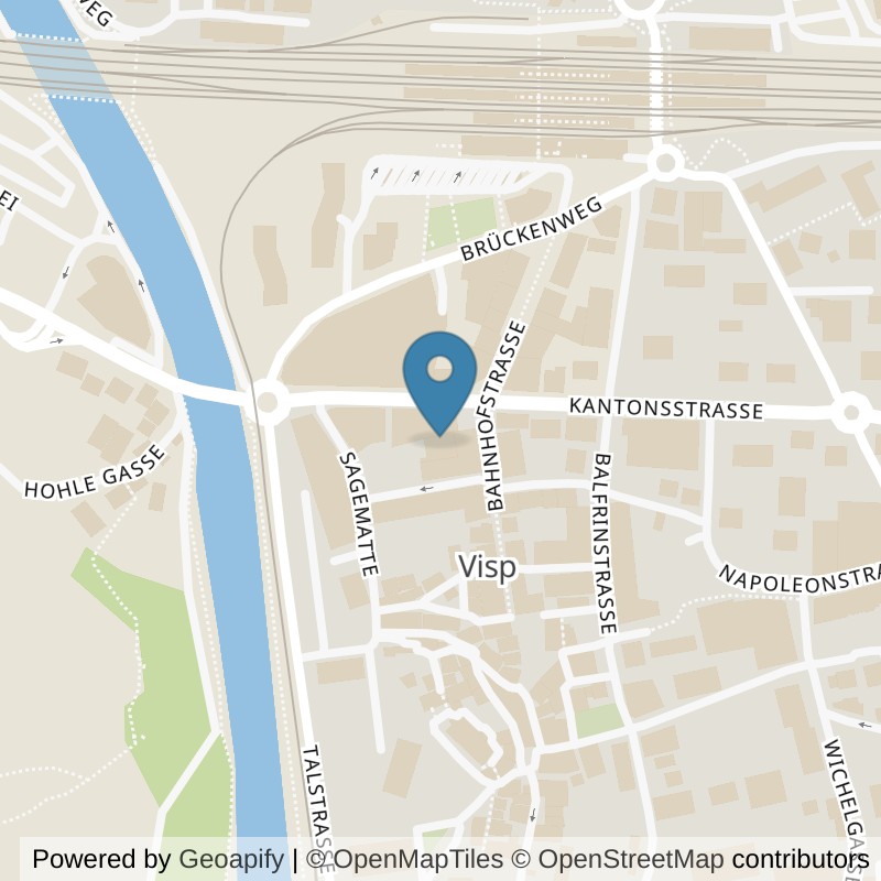 Map: location of Fitnesscenter ChrisTOP-Park in Visp