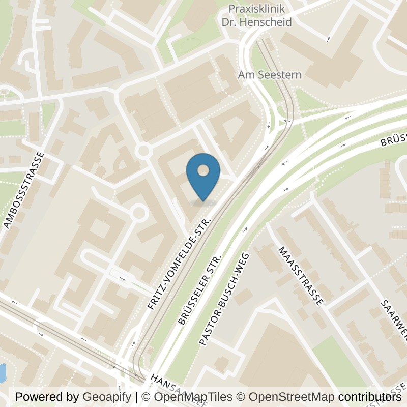 Map: location of Fitness First Düsseldorf am Seestern in Düsseldorf