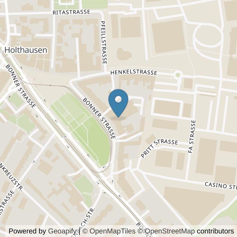 Map: location of Fitness First Düsseldorf Holthausen in Düsseldorf
