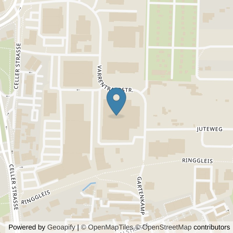 Map: location of FITNESSLAND HYGIA Braunschweig in Braunschweig