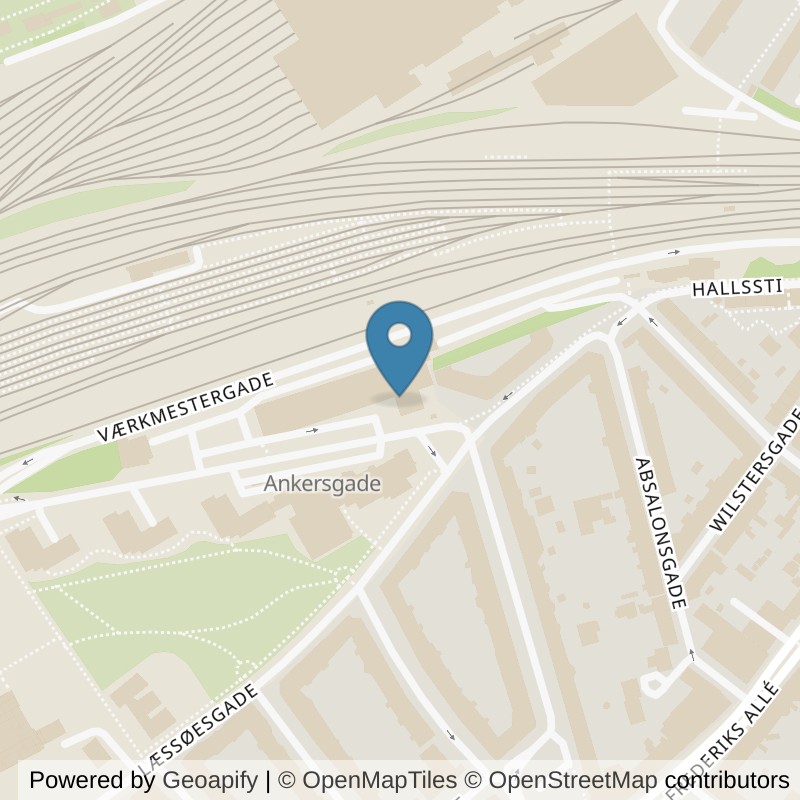 Map: location of FitnessX Aarhus C, Ankersgade in Aarhus