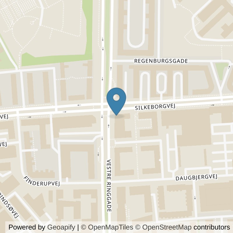Map: location of FitnessX Aarhus C, Frisko in Aarhus