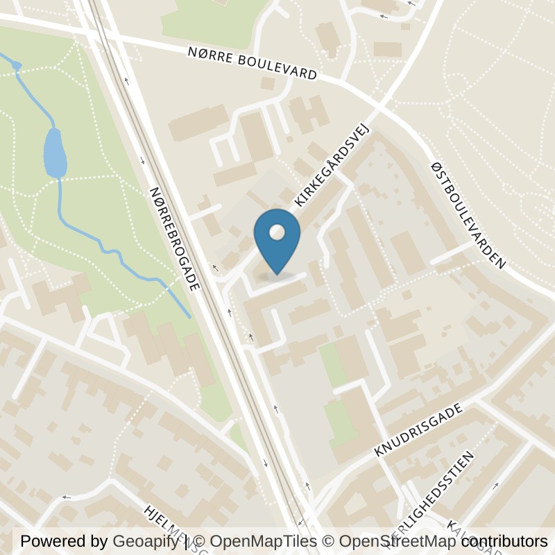 Map: location of FitnessX Aarhus C, Nørrebrogade in Aarhus
