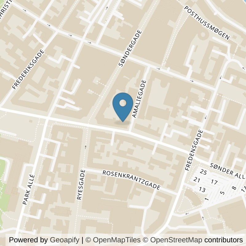 Map: location of FitnessX Aarhus C, Sønder Allé in Aarhus