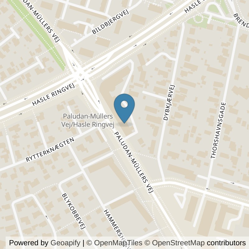 Map: location of FitnessX Aarhus N, Paludan-Müllers Vej in Aarhus