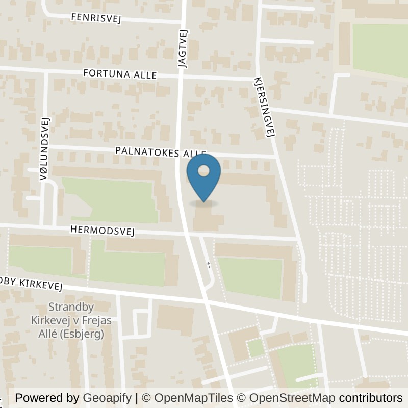 Map: location of FitnessX Esbjerg, Jagtvej in Esbjerg Ø