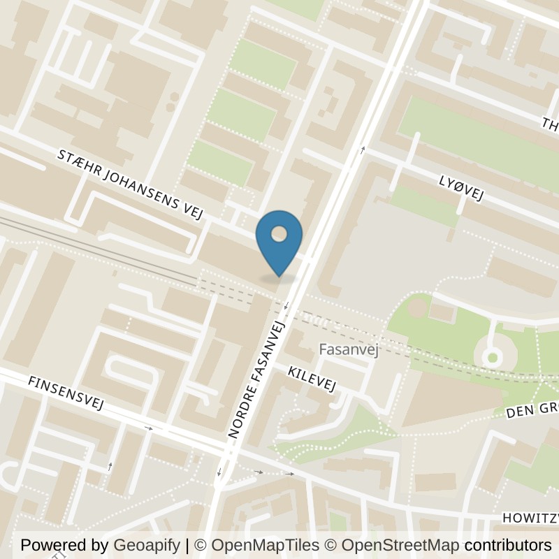 Map: location of FitnessX Frederiksberg, Fasanvej in Frederiksberg