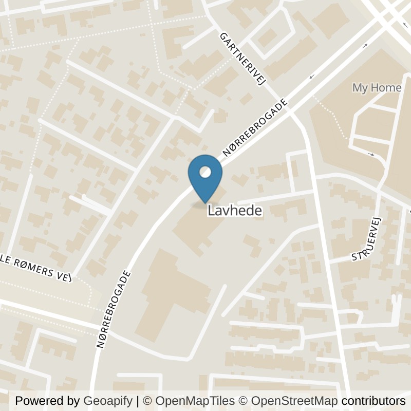 Map: location of FitnessX Holstebro, Struervej in Holstebro