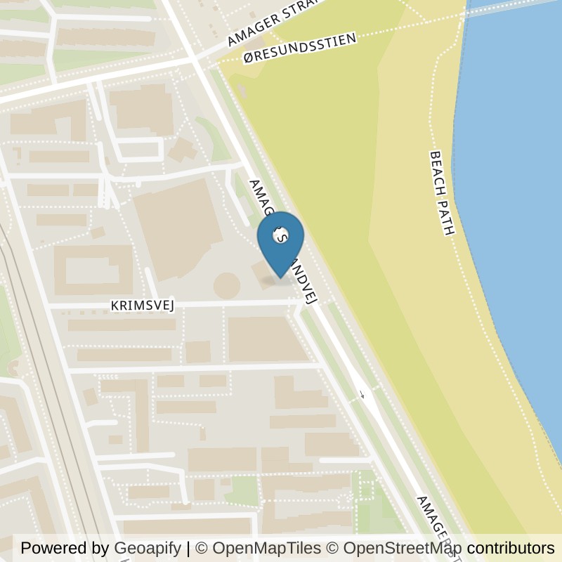 Map: location of FitnessX København S, Amager Strand in København