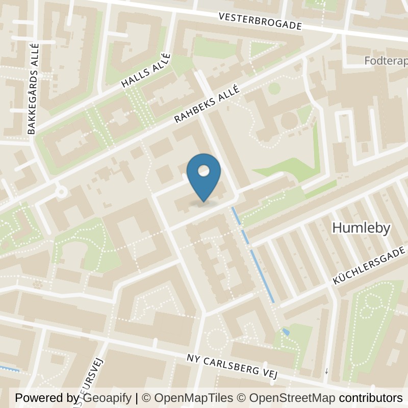 Map: location of FitnessX København V, Carlsberg Byen in København