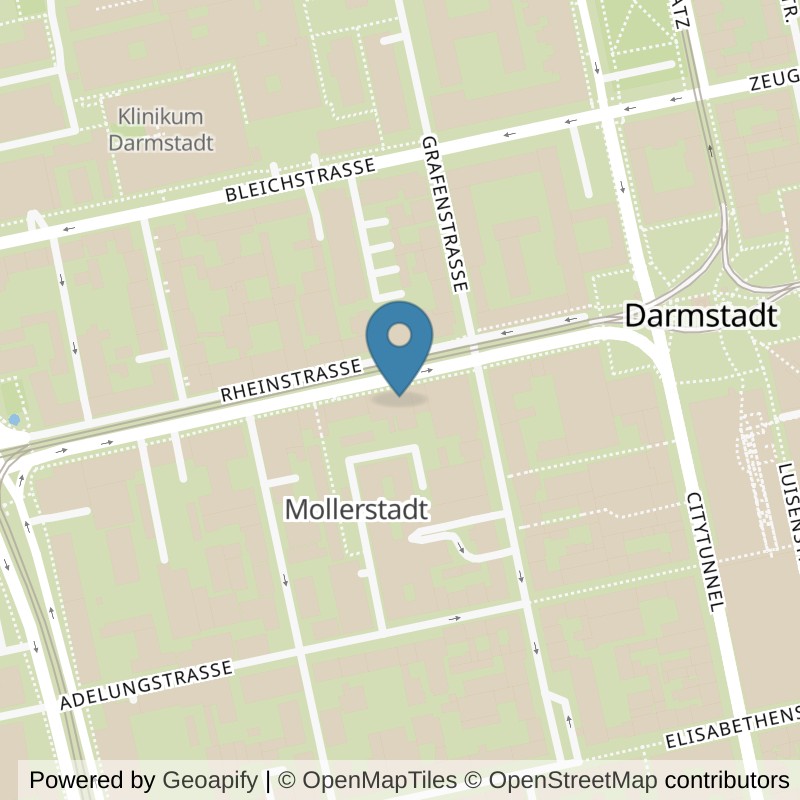 Map: location of FITSEVENELEVEN Club Darmstadt Pink in Darmstadt
