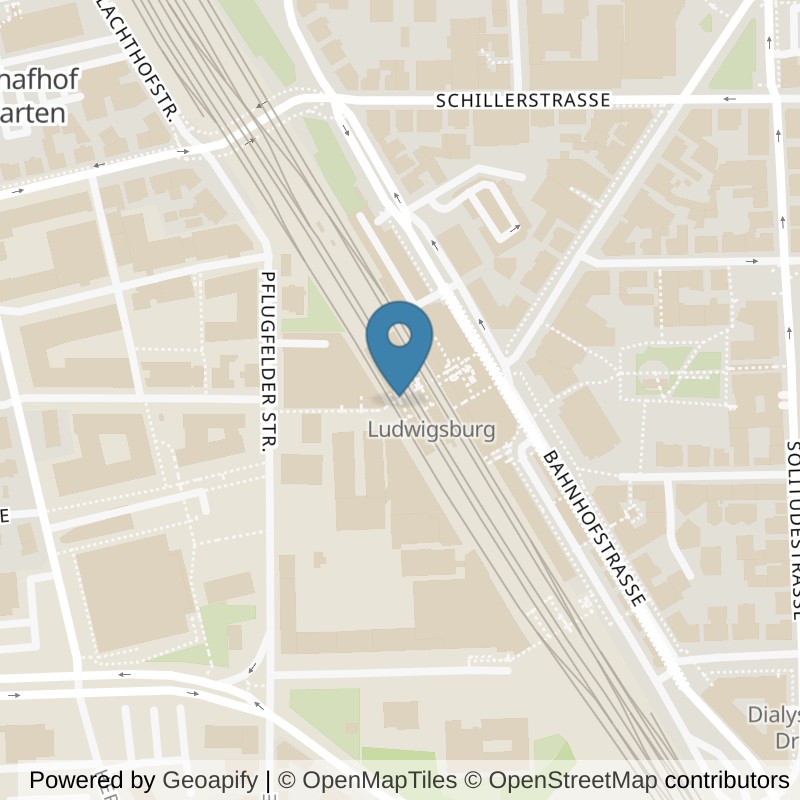 Map: location of FITSEVENELEVEN Club Ludwigsburg in Ludwigsburg