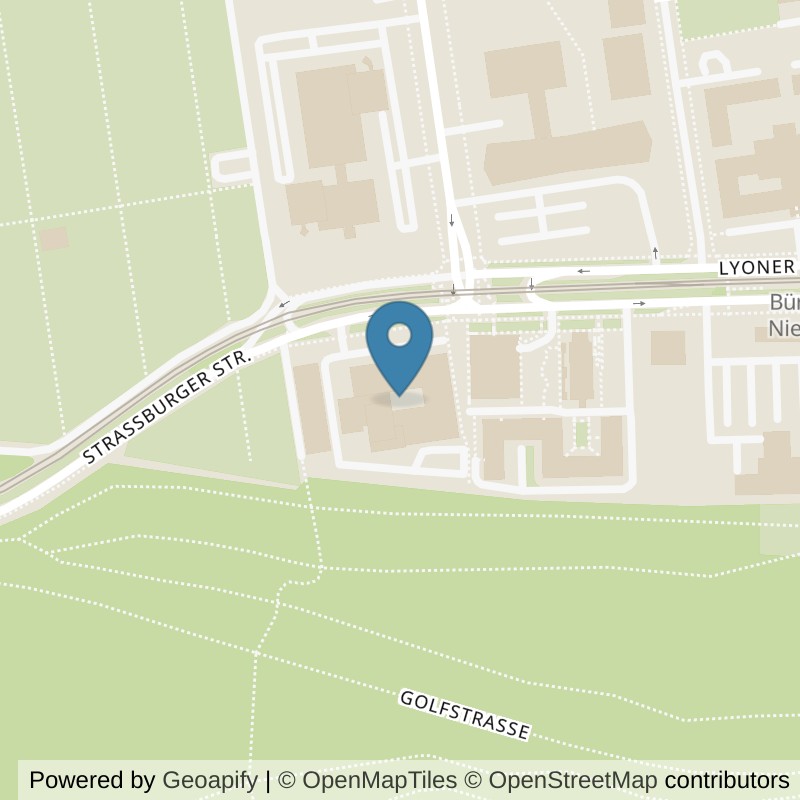 Map: location of FITSEVENELEVEN Club Niederrad Black in Frankfurt am Maim