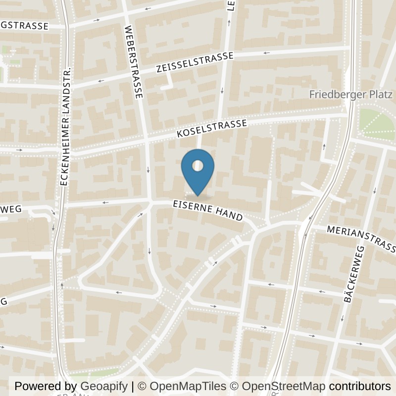 Map: location of FITSEVENELEVEN Club Nordend in Frankfurt am Main