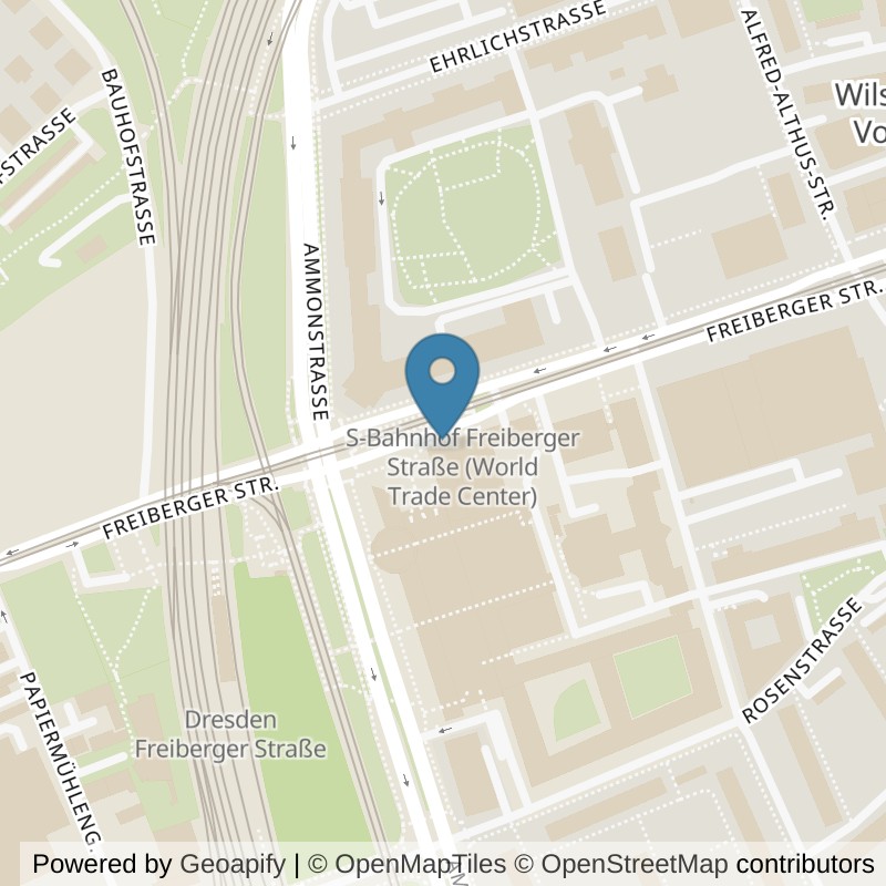 Map: location of FitX Dresden-Freiberger Straße in Dresden
