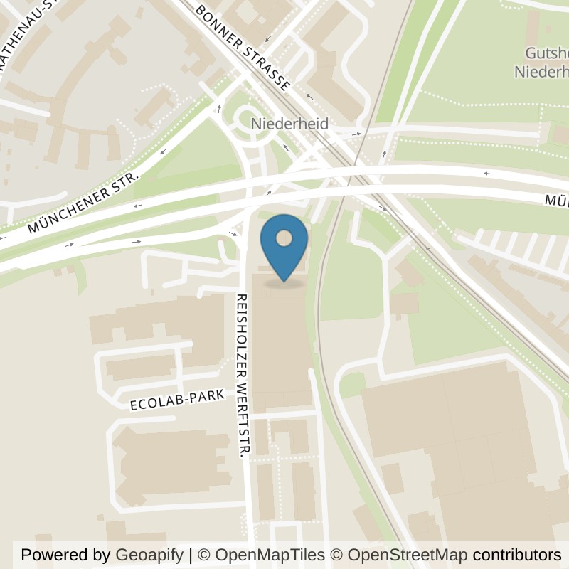 Map: location of FitX Düsseldorf-Holthausen in Düsseldorf