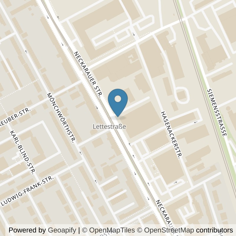 Map: location of FitX Mannheim-Almenhof in Mannheim