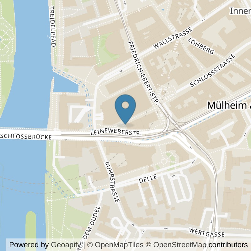 Map: location of FitX Mülheim-Stadtmitte in Mülheim an der Ruhr