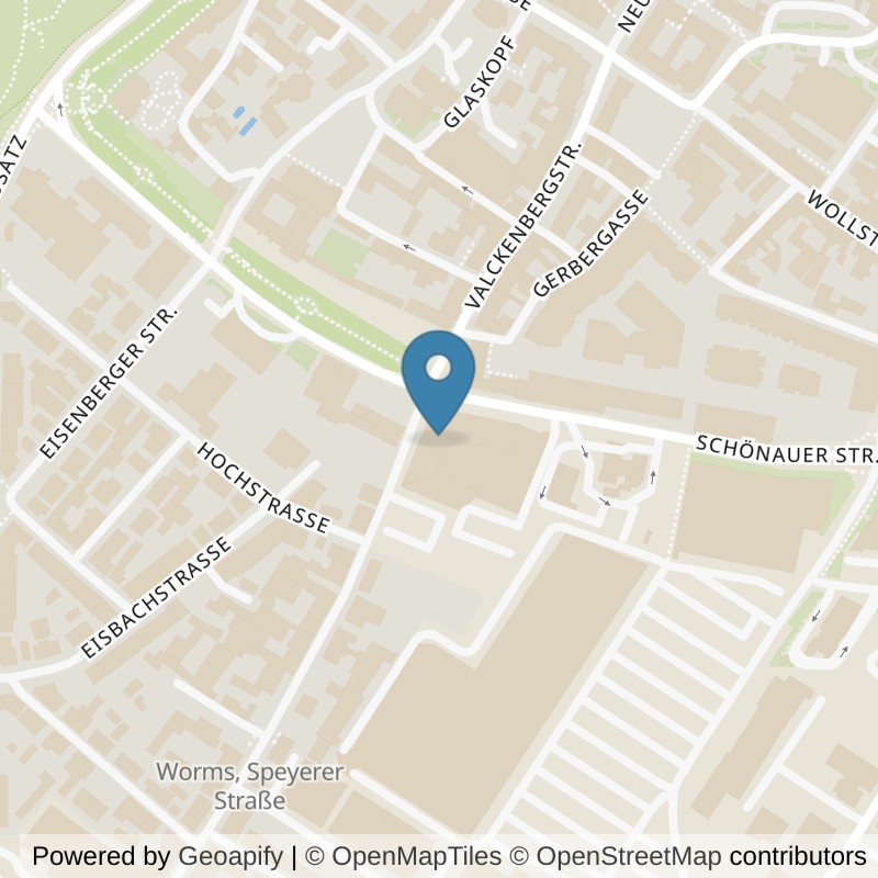 Map: location of FitX Worms-Innenstadt Süd in Worms