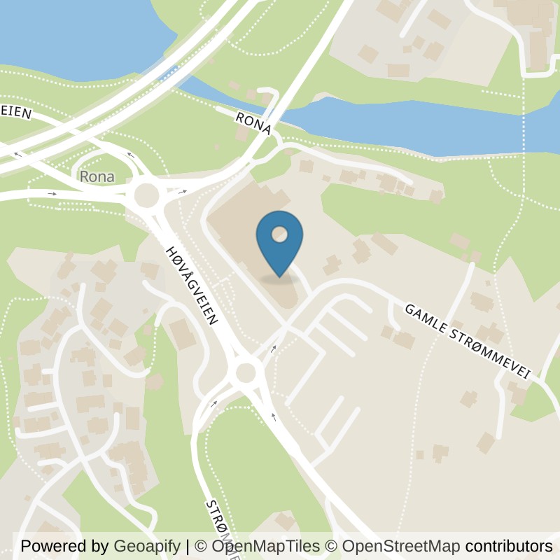 Map: location of Fresh Fitness Rona in Kristiansand