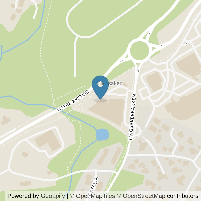 Map: location of Fresh Fitness Lillesand in Lillesand