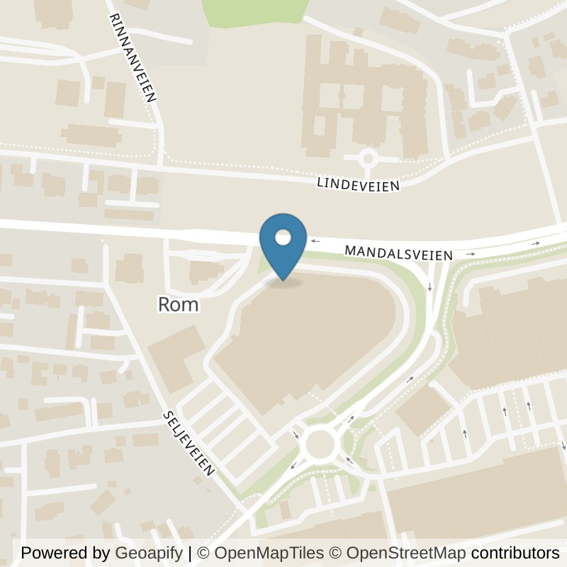 Map: location of Fresh Fitness Lyngdal in Lyngdal